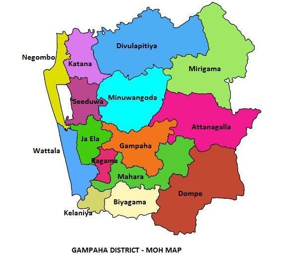 Sri Lanka Gampaha District Map Fairmed · Regional Director Of Health Services- Gampaha